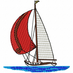 Boats Embroidery Design 12 Boats Embroidery Design 12